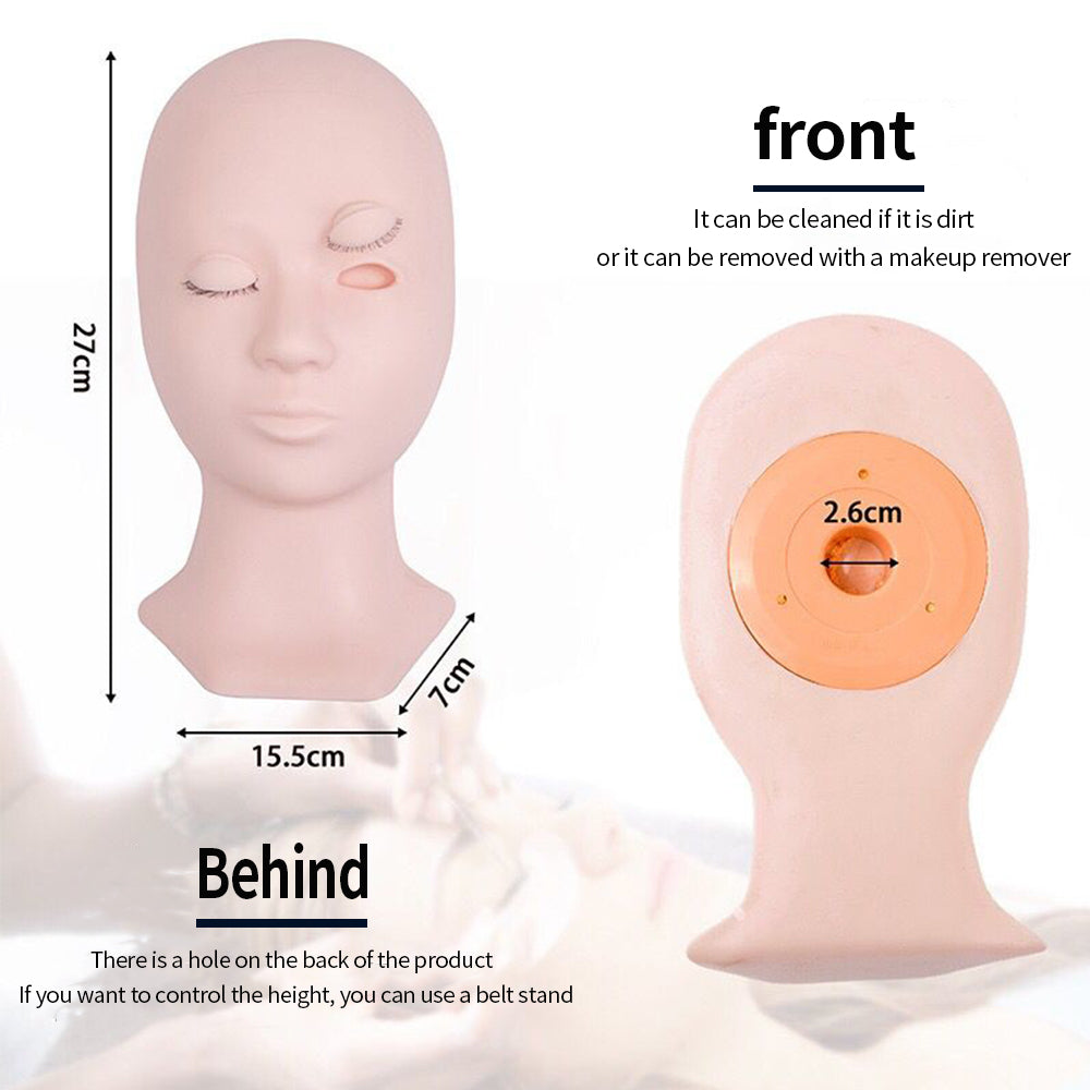 Training Mannequin Head With 6 Pcs Eyelids