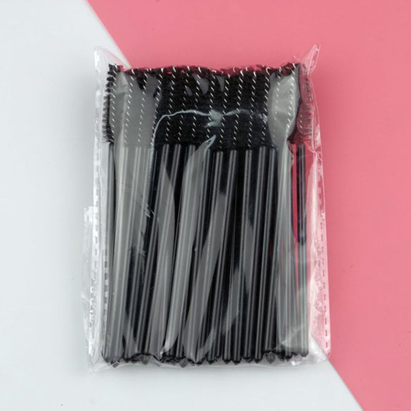 Eyelash Wands Brush With Black Stick 50 Pieces
