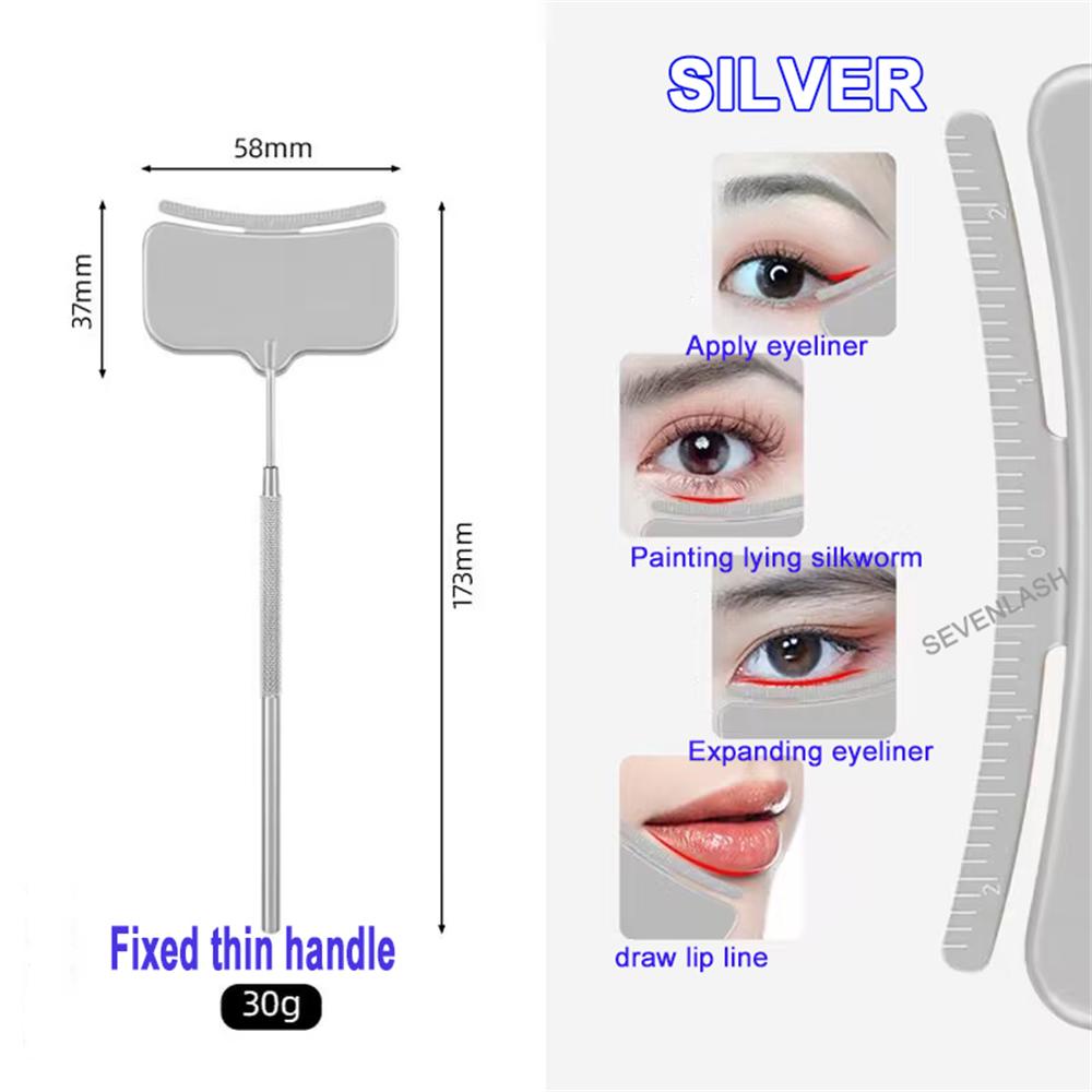 Square Stainless Steel Eyelash Inspection Mirror with Ruler