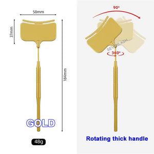 Square Stainless Steel Eyelash Inspection Mirror with Ruler