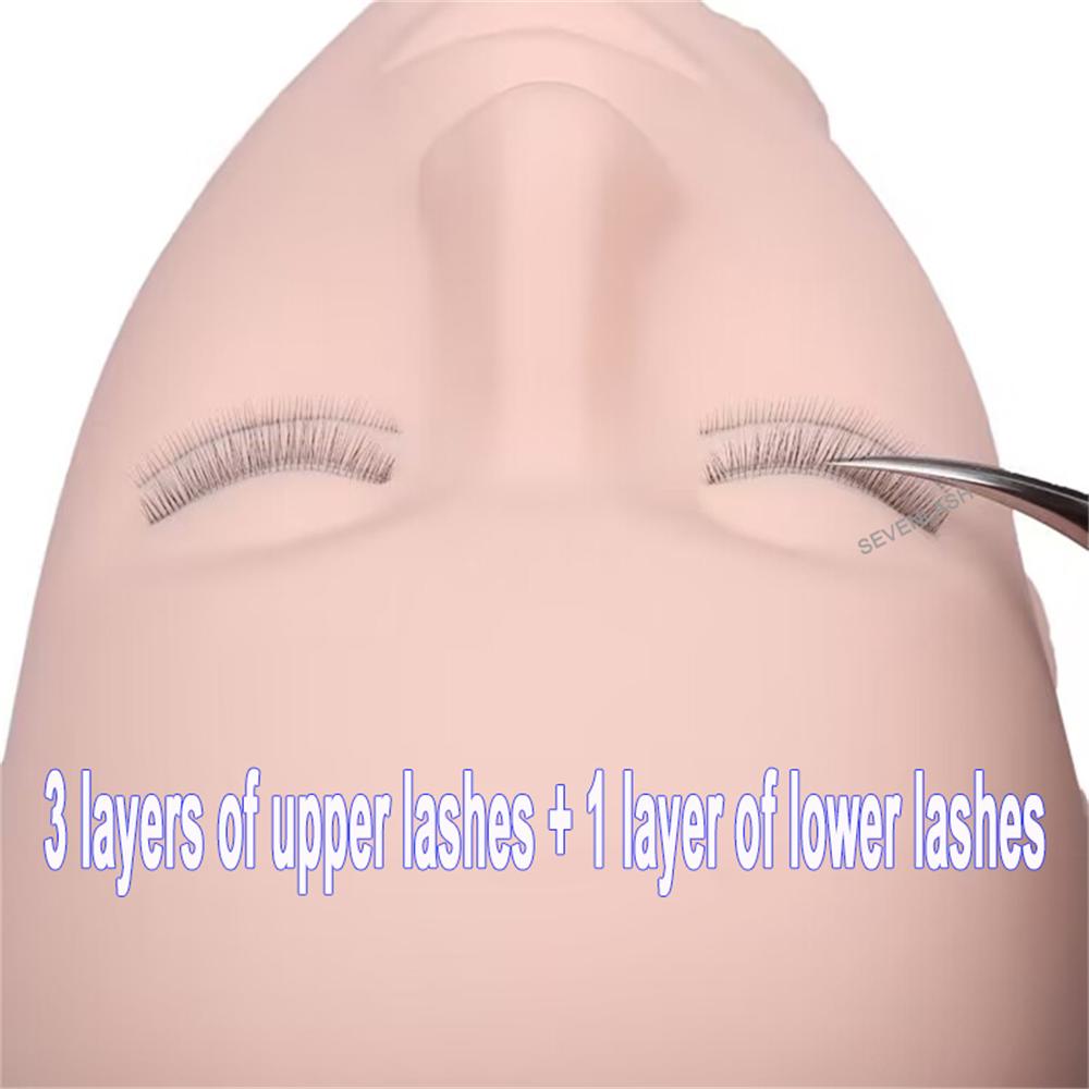 Four-layer Eyelash Model Head for Practicing Eyelash Grafting