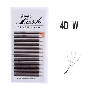 Brown Color 3D/4D/5D W Style Pre-made Volume Fans Lashes 0.07mm