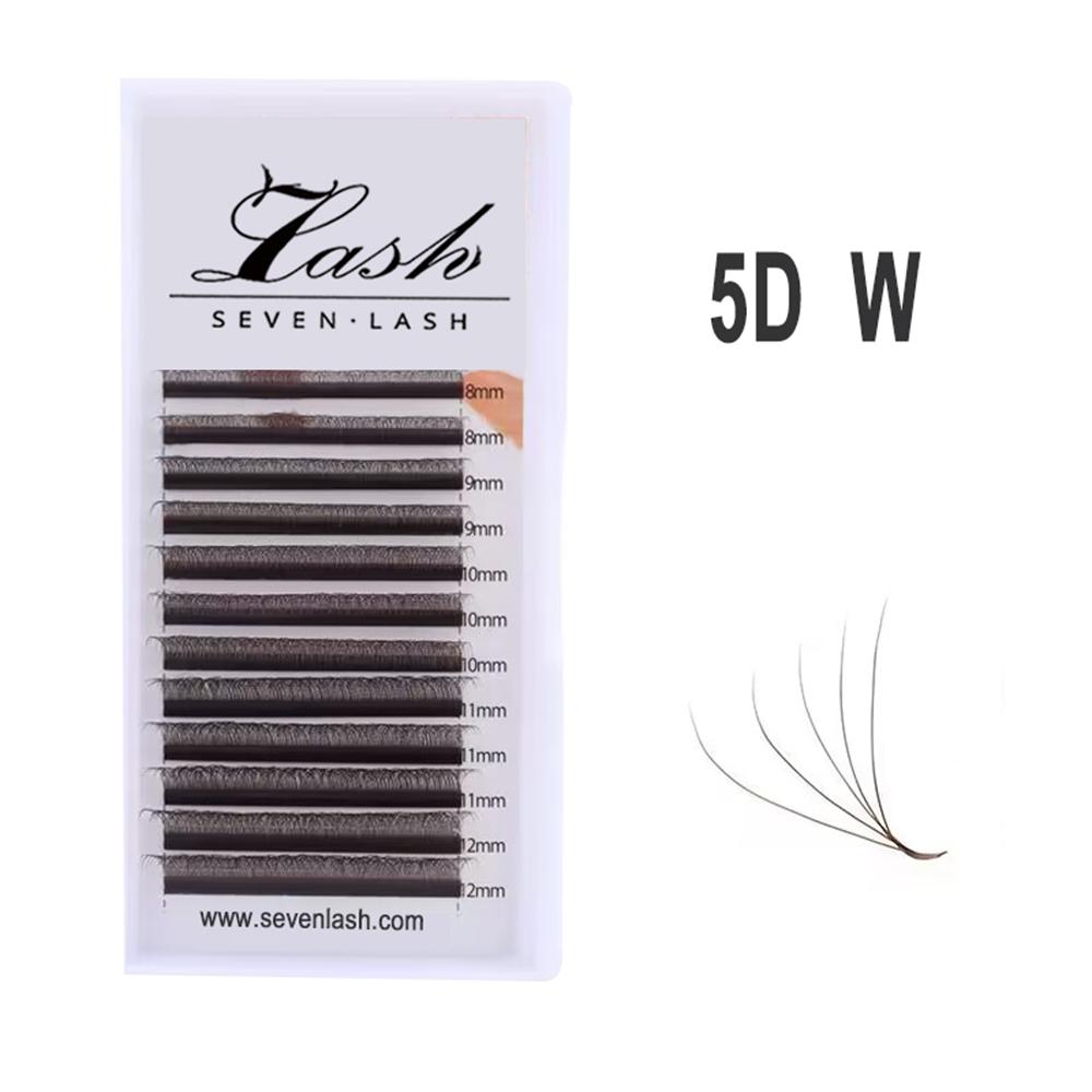 Brown Color 3D/4D/5D W Style Pre-made Volume Fans Lashes 0.07mm
