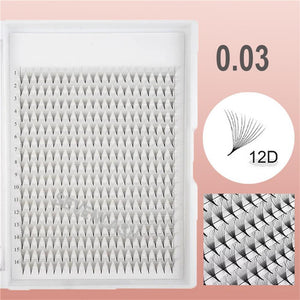 0.03mm 10D 12D 14D Sharp Stem Premade Fans Lash Extension (320Fans)