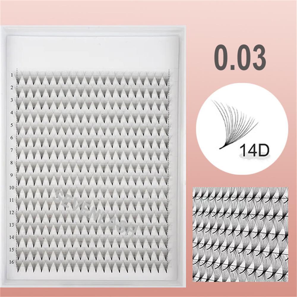 0.03mm 10D 12D 14D Sharp Stem Premade Fans Lash Extension (320Fans)