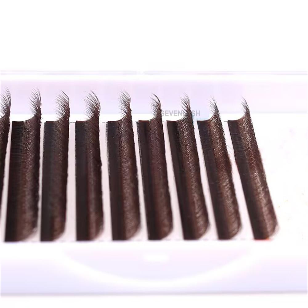 Brown Color 3D/4D/5D W Style Pre-made Volume Fans Lashes 0.07mm