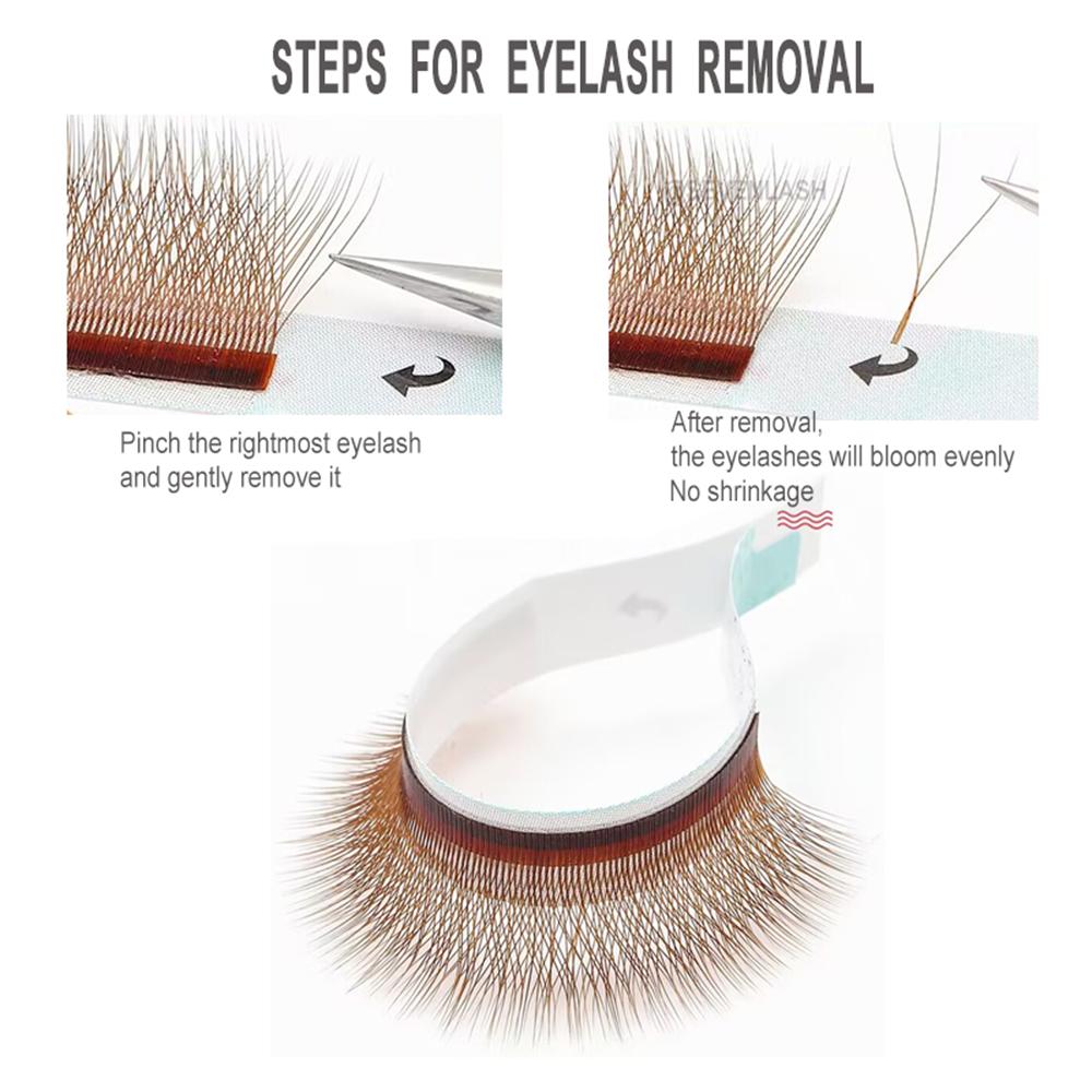 Brown Color 3D/4D/5D W Style Pre-made Volume Fans Lashes 0.07mm