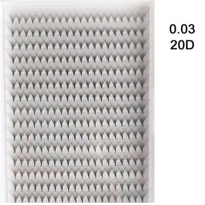 0.03mm 20D Mega Volume Premade Fans Lash Extensions (288Fans)