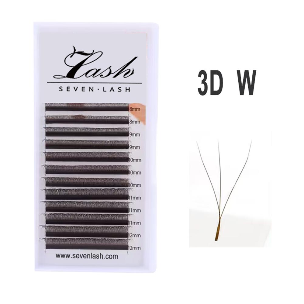 Brown Color 3D/4D/5D W Style Pre-made Volume Fans Lashes 0.07mm