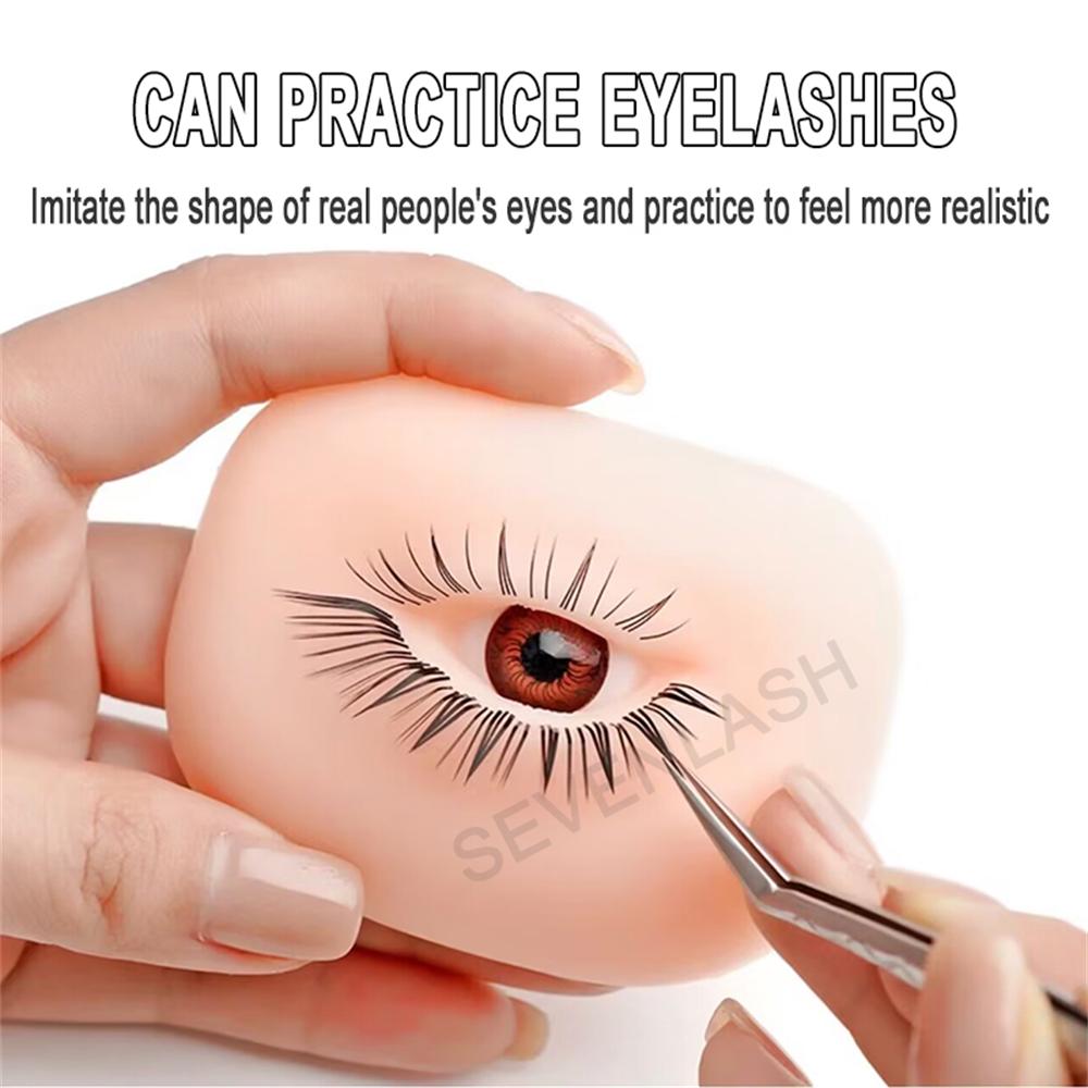 Perfect Soft 5D Silicone Eyelash Practice Training Eye Model (Left Eye and Right Eye)