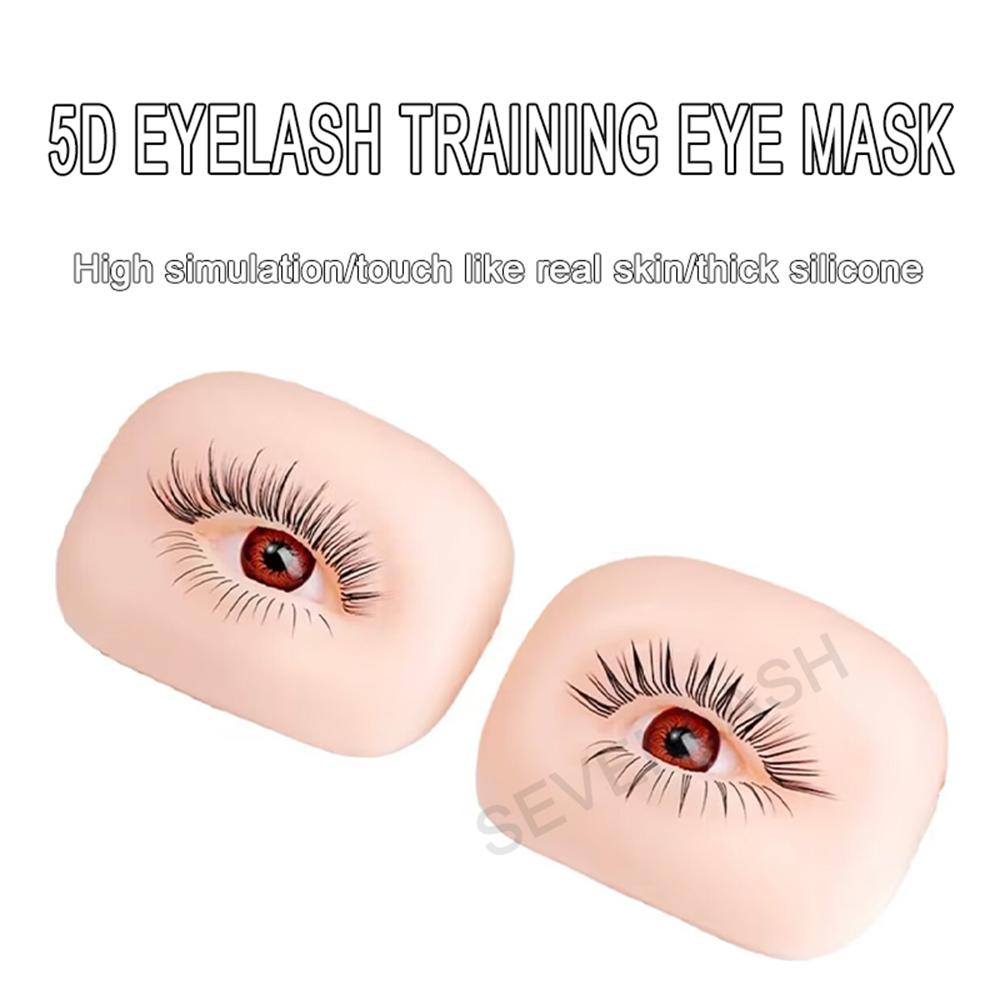 Perfect Soft 5D Silicone Eyelash Practice Training Eye Model (Left Eye and Right Eye)