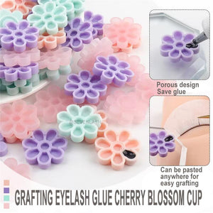 8-hole Lash Grafting Glue Cherry Blossom Cup