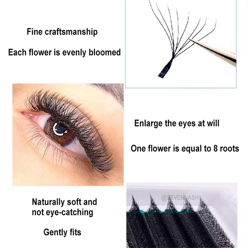 7D/8D W Style Pre-made Volume Fans Lashes 0.07mm
