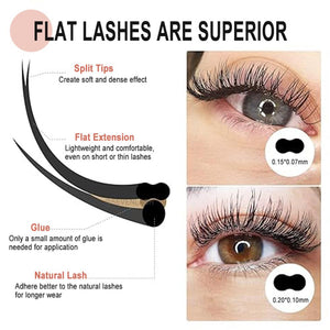 0.10mm Cashmere Flat Lashes 16 Rows
