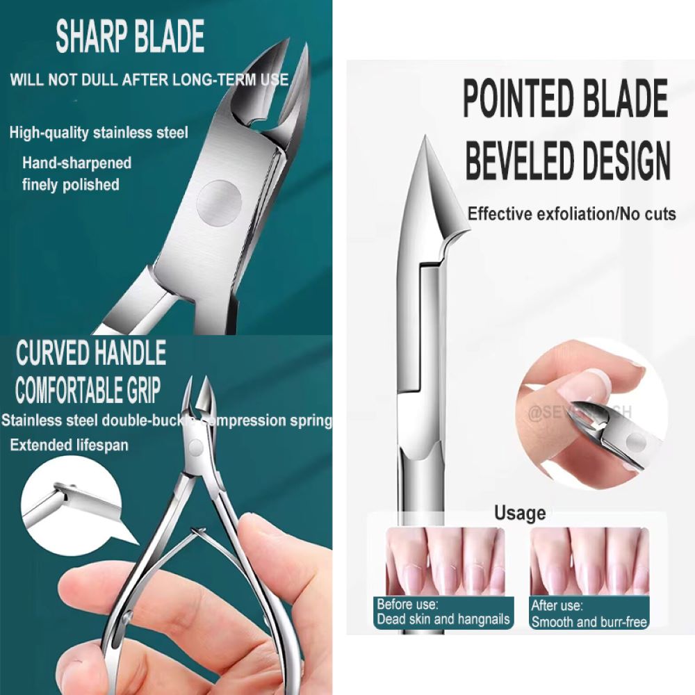Four-piece nail cuticle removal set