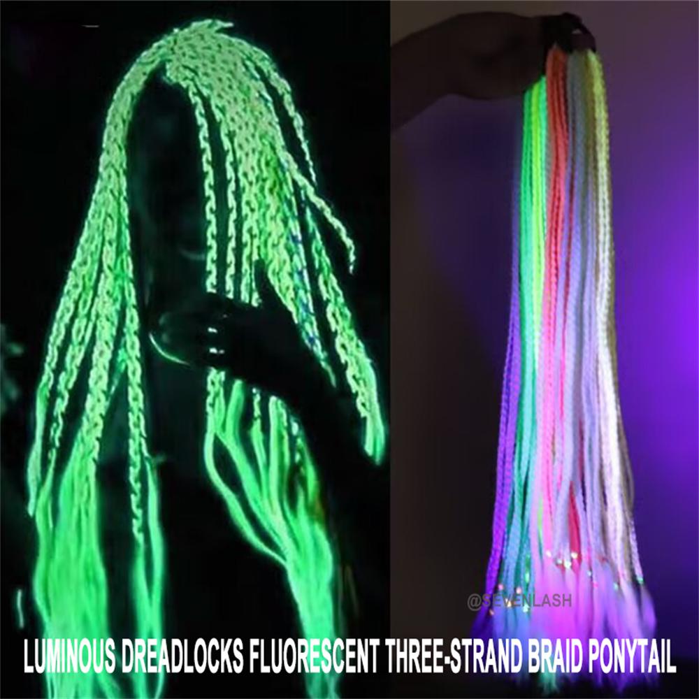 Luminous Dreadlocks Fluorescent Three-strand Braid Ponytail