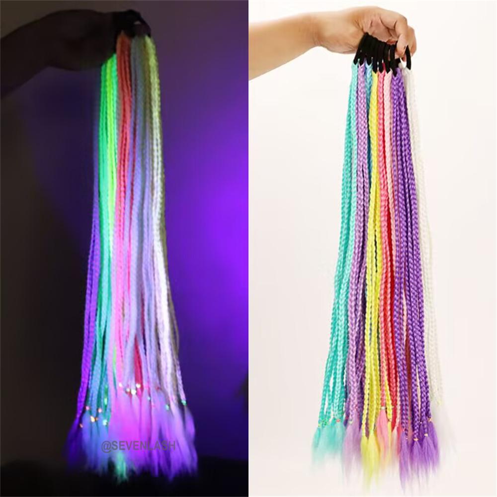 Luminous Dreadlocks Fluorescent Three-strand Braid Ponytail