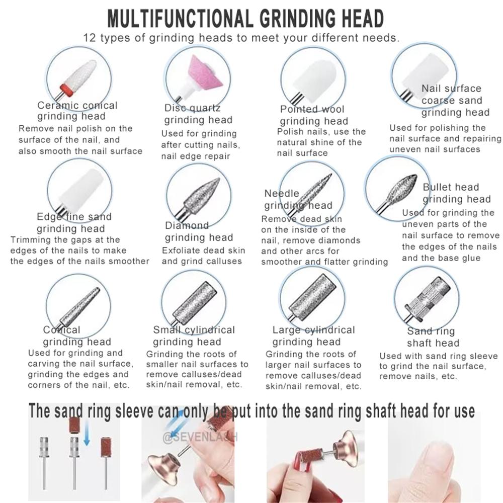 Multifunctional Electric Nail Polishing Instrument for Grinding Dead Skin