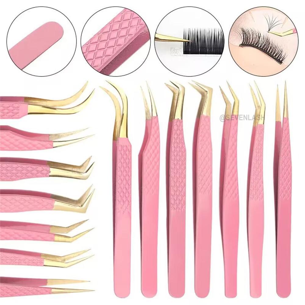 Pink Gold Tweezers For Lash Extension