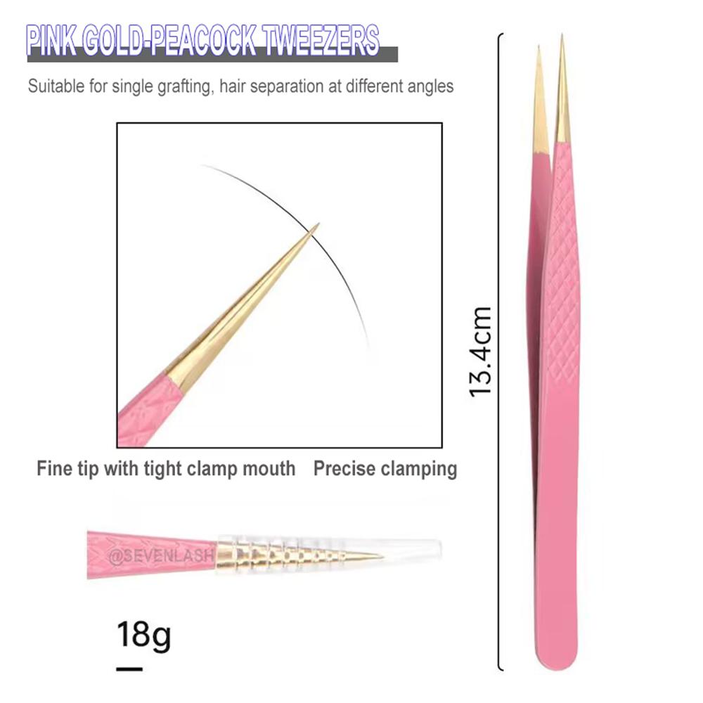 Pink Gold Tweezers For Lash Extension