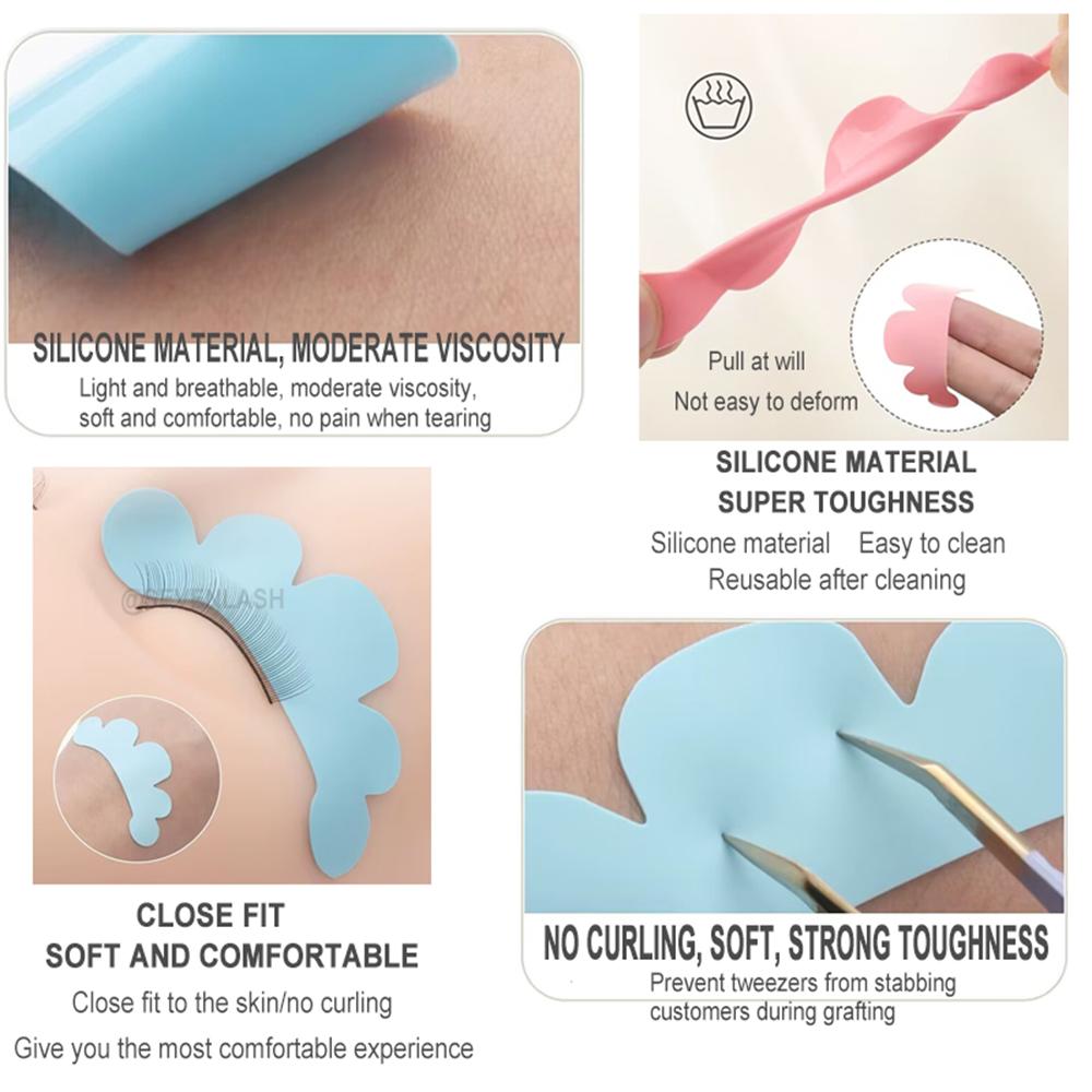Reusable Flower type Lashes Silicone Under Eye Pads
