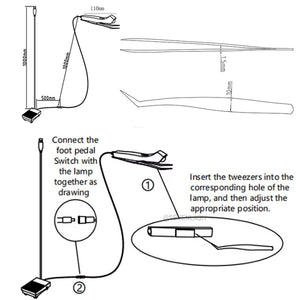 UV LED Tweezer Lamp Foot Pedal Remote for Eyelash Extensions