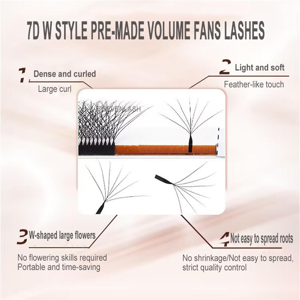 7D/8D W Style Pre-made Volume Fans Lashes 0.07mm
