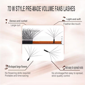 7D/8D W Style Pre-made Volume Fans Lashes 0.07mm
