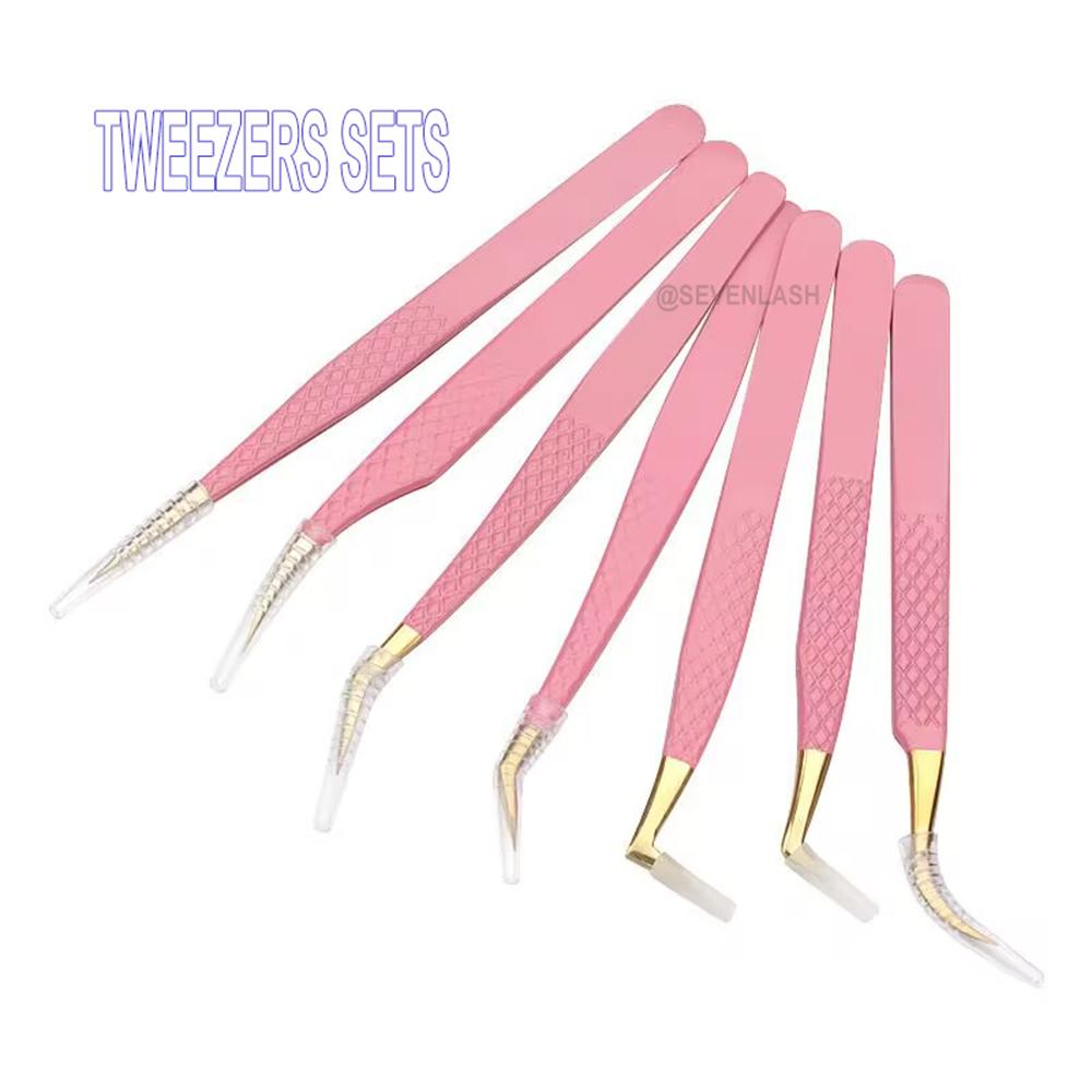 Pink Gold Tweezers For Lash Extension