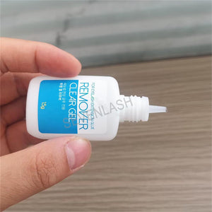 Step-by-step: micro brush applying SKY Gel Remover to bonded glue