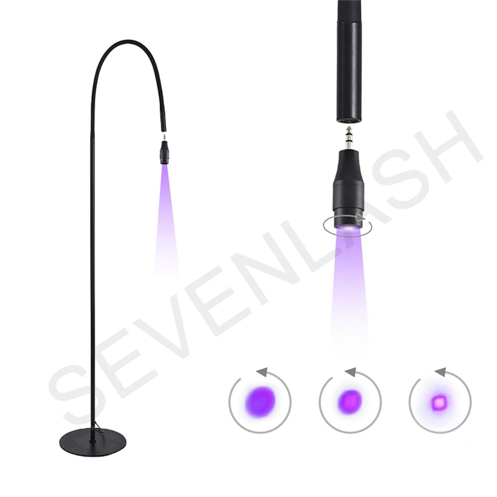 UV LED Lash Lamp with replaceable adjust-aperture head — full product shot on white background