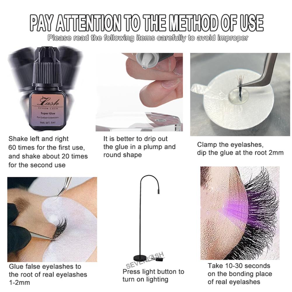 UV Super Quick-Drying Lash Glue bottle close-up showing transparent formula