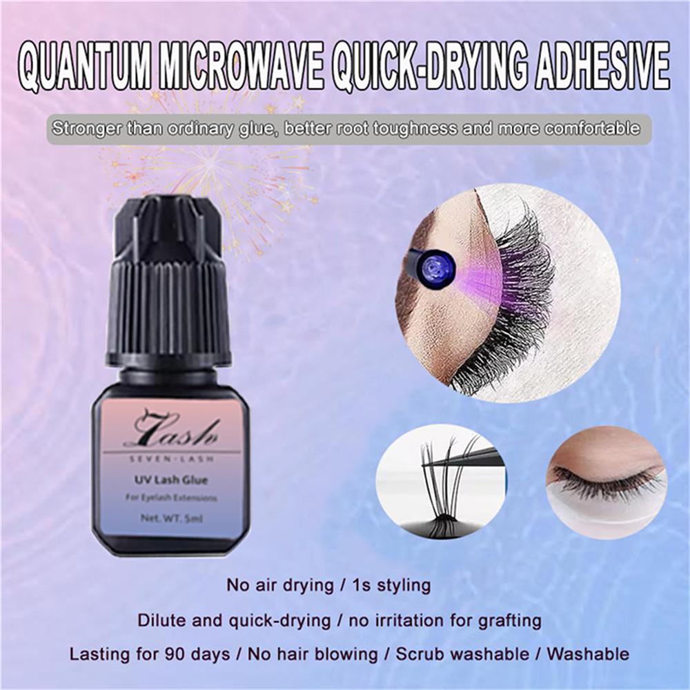 UV Super Quick-Drying Lash Glue bottle close-up showing transparent formula