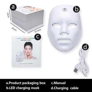 Contour Face LED Light Therapy Mask 7 Color Facial Skin Rejuvenation Mask