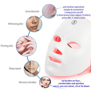 Contour Face LED Light Therapy Mask 7 Color Facial Skin Rejuvenation Mask