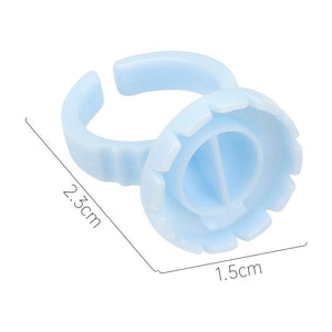 Double Heart-Shaped Lash Fan Blossom Glue Cup (100pcs/pack)