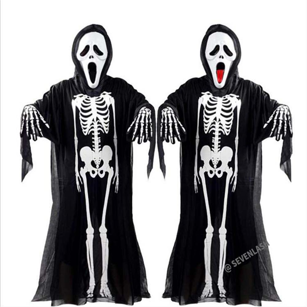 Halloween Skull Skeleton Ghost Clothes Set/Children Adult Horror Costumes