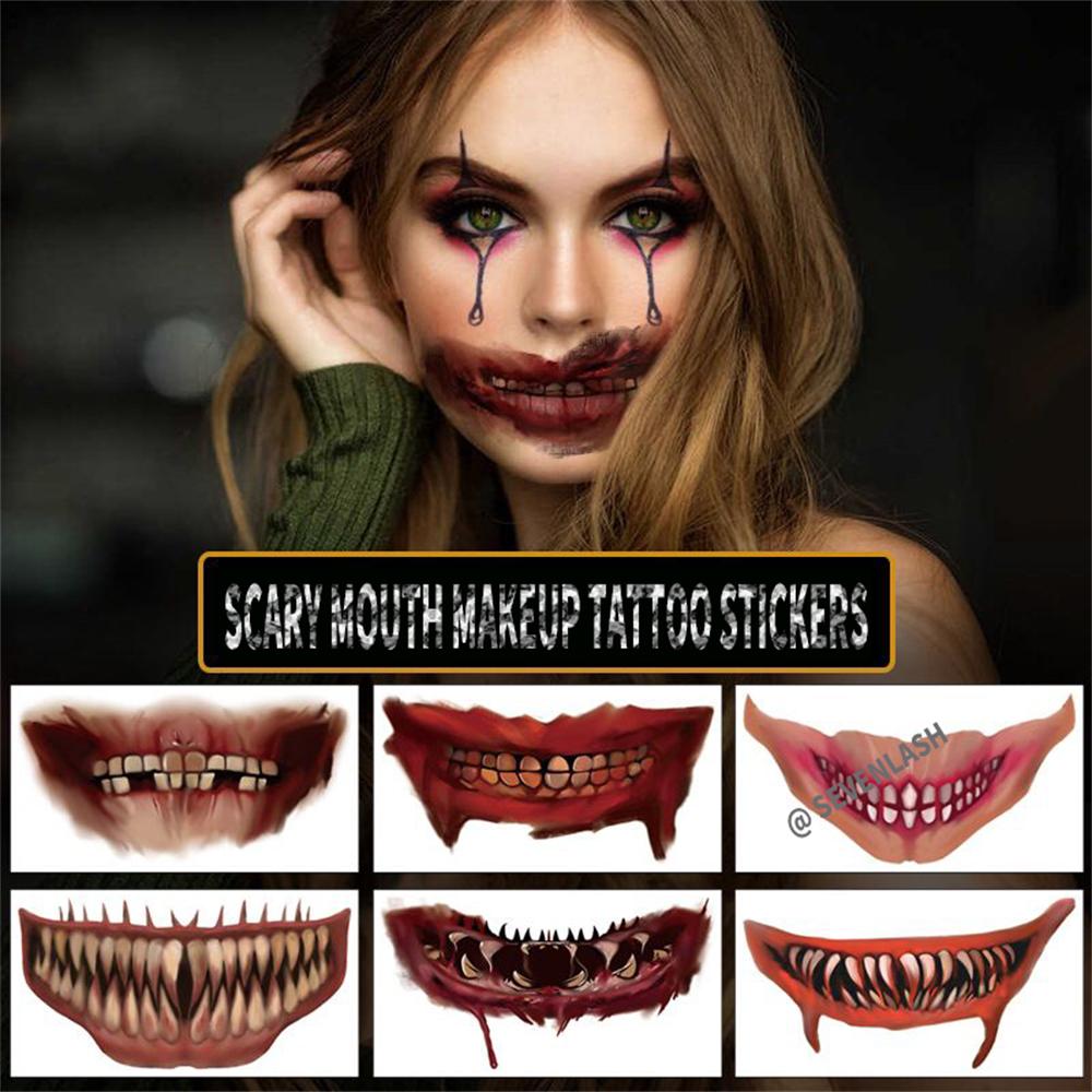 Halloween Mouth Tattoo Stickers Party Horror Horror Lip DIY Decoration