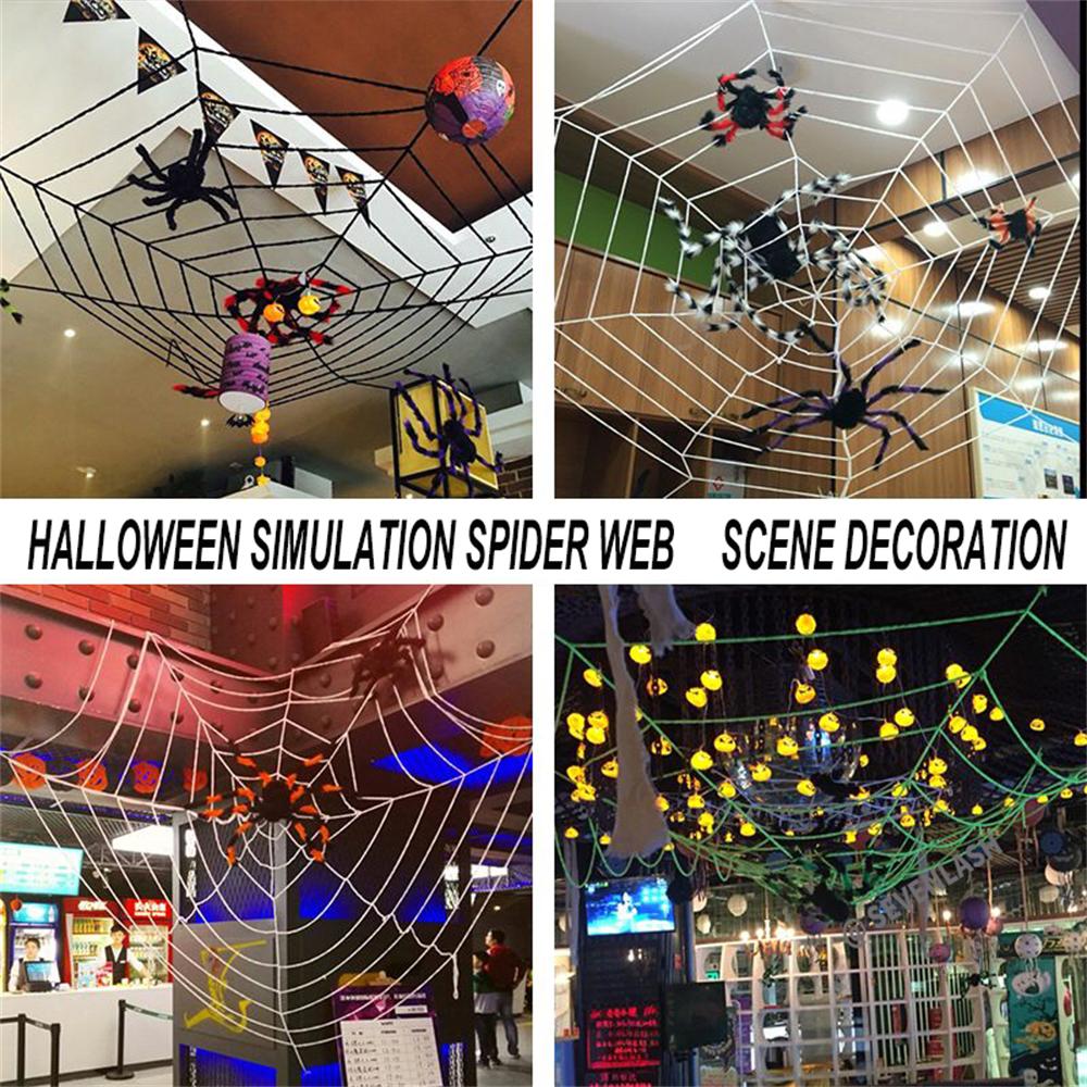 Halloween Decoration Simulation Spider Party Scene Arrangement/Props Plush Spider Web