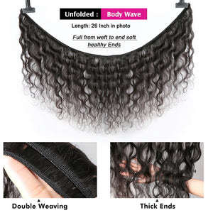 Brazilian Body Wave Raw Virgin Hair Weaving Natural Color 10A 8-34 inches 3 Pcs 100% Human Hair Weave Bundles