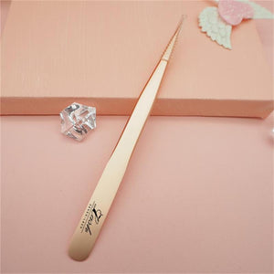 SR-01 Rose Gold Straight Tweezer For Lash Extension