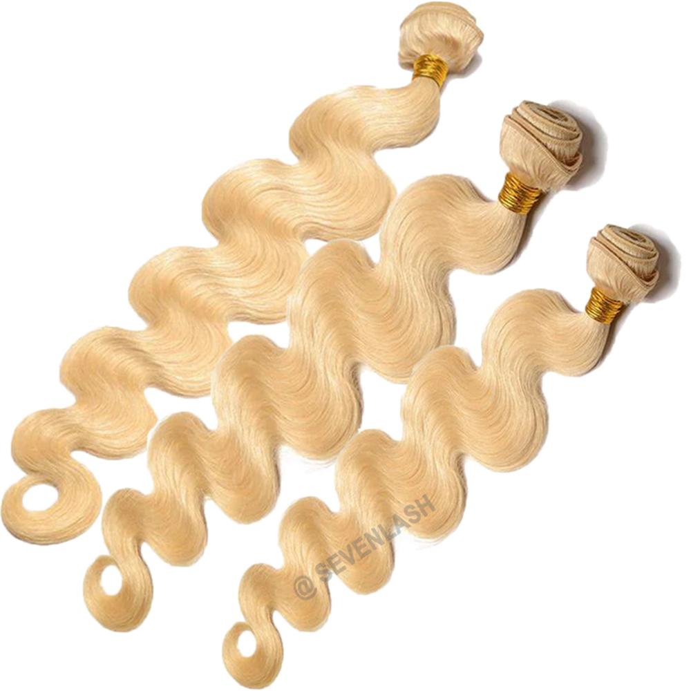 613 Blonde Brazilian Virgin Hair Body Wave 3 Bundles