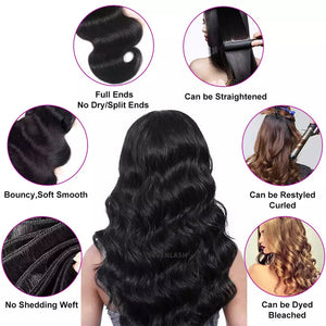 Brazilian Body Wave Raw Virgin Hair Weaving Natural Color 10A 8-34 inches 3 Pcs 100% Human Hair Weave Bundles