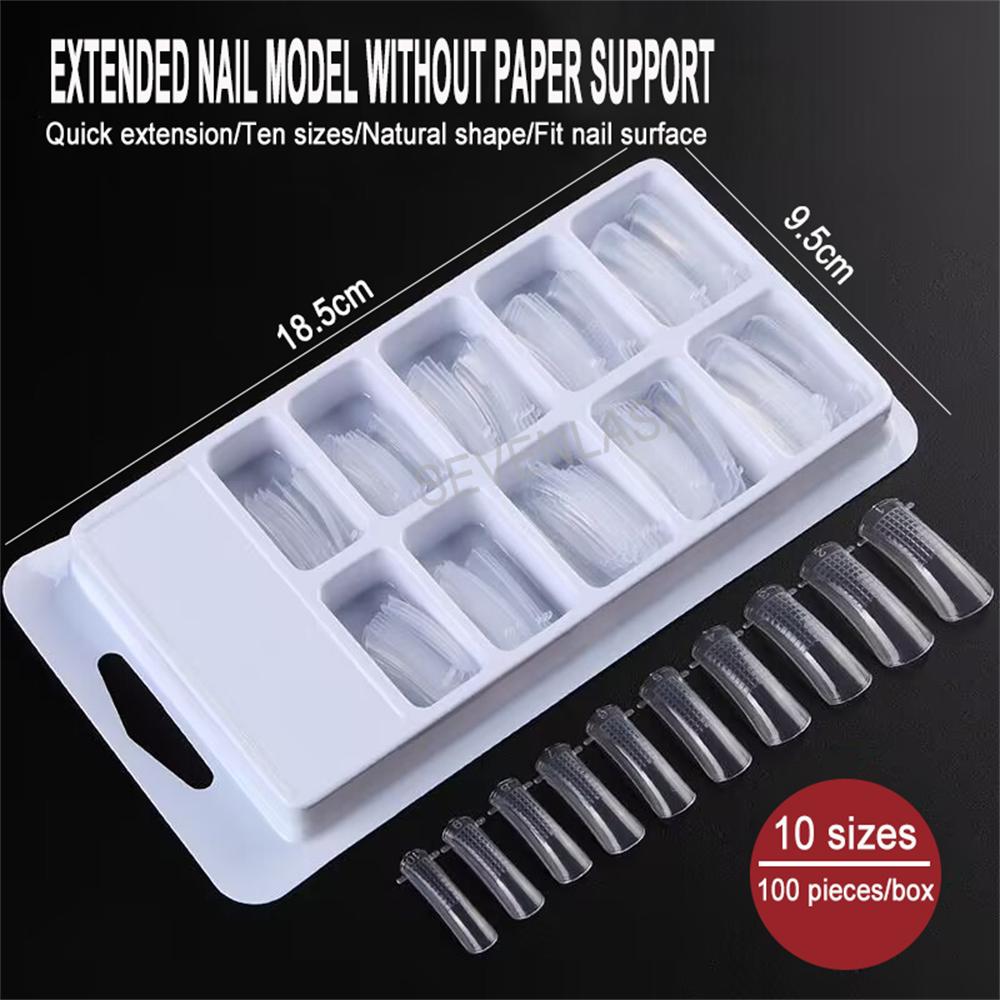 Manicure nail holder crystal extension plastic nail mold 100pcs