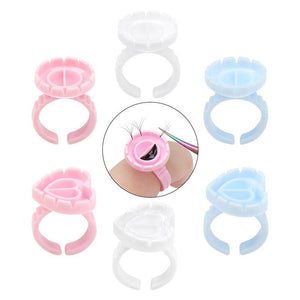 Double Heart-Shaped Lash Fan Blossom Glue Cup (100pcs/pack)