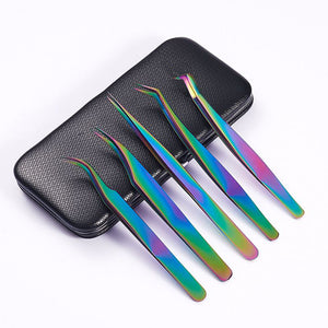 5 Sets Stainless Eyelash Extension High Precision Tweezers