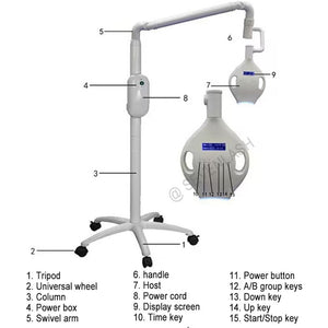 Rotation Arm Portable Laser LED Lamp Dental Teeth Whitening Light Machine With Wheels