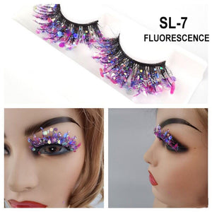 Color Luminous 3D Eyelashes/Glitter Sequins Thick Eyelashes