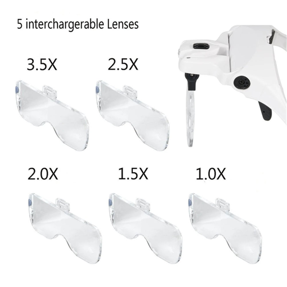 LED Light Helmet Magnifier Glass For Eyelash Extensions