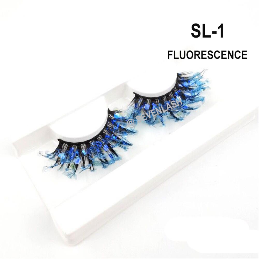 Color Luminous 3D Eyelashes/Glitter Sequins Thick Eyelashes